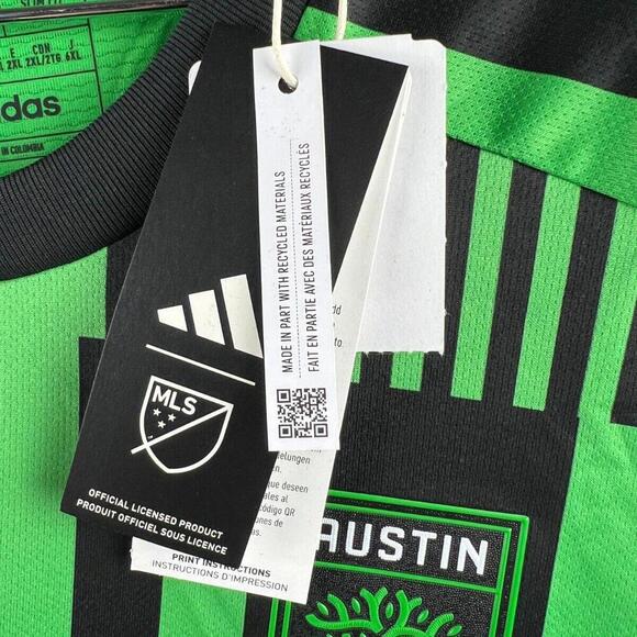 2023/24 Adidas Aeroready Austin FC MLS Soccer Jersey Mens 2XL  Yeti Green Black - Picture 6 of 9